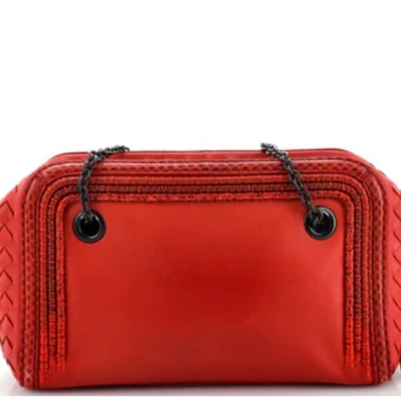 RARE - Bottega Veneta Python and Red leather Cross body bag - Picture 2 of 14